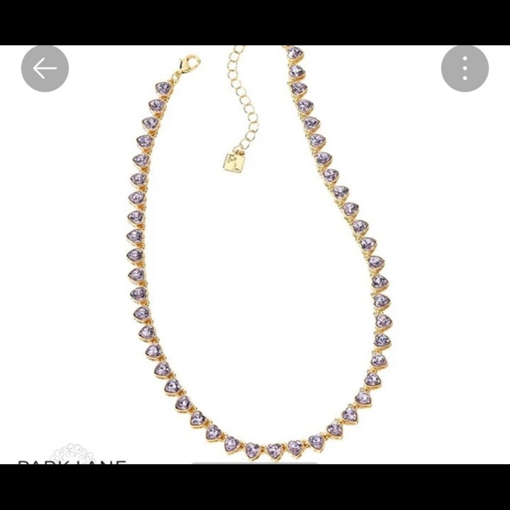 Park Lane Lavender Necklace with heart shaped Gems